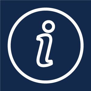 Letter i in circle info icon