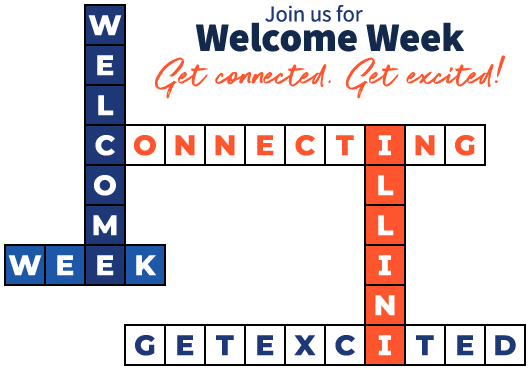 Join us for Welcome Week: Get connected. Get excited! with crossword puzzle image